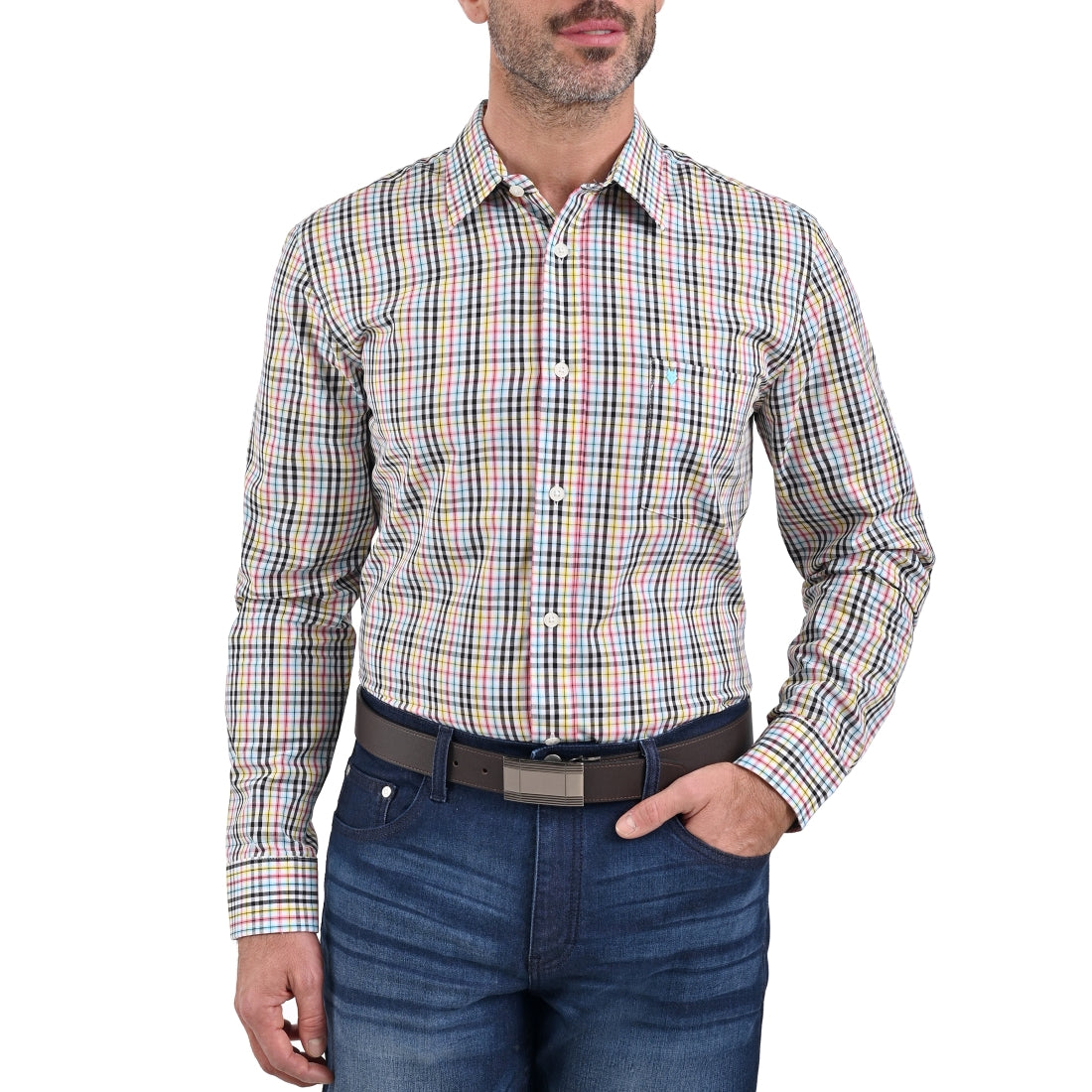 Camisa Yale Manga Larga Slim Fit 2272 Amarilla