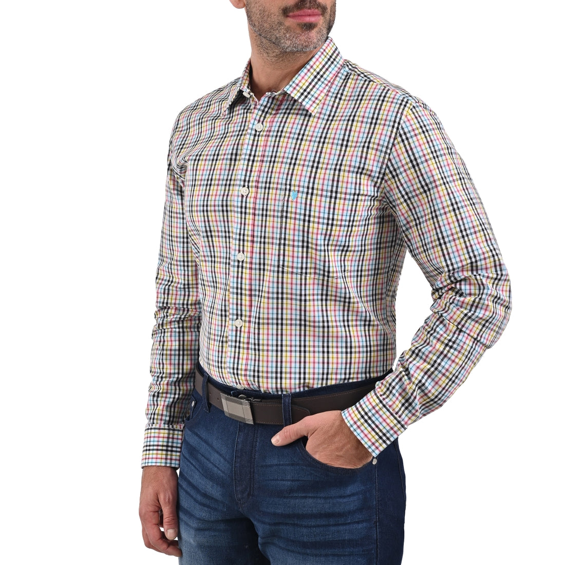 Camisa Yale Manga Larga Slim Fit 2272 Amarilla