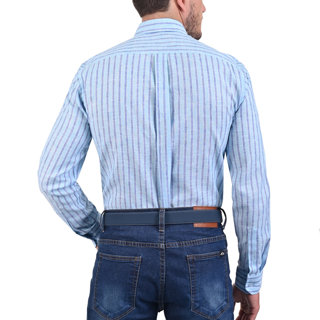 Camisa Yale Manga Larga Slim Fit 2158 Azul Marino