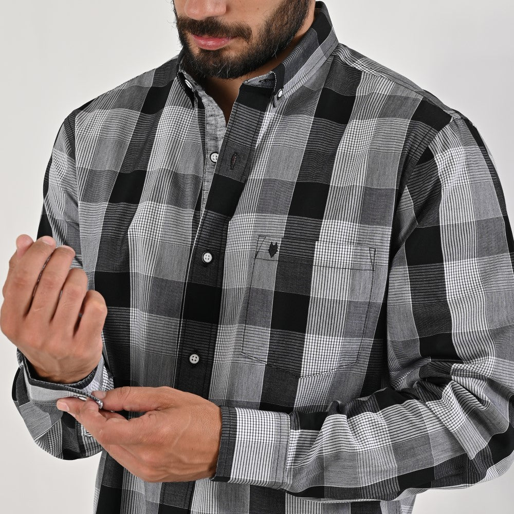 Camisa casual Yale Regular Fit Manga larga 7750 Negro