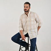 Camisa casual Yale Regular Fit Manga larga 7750 Beige