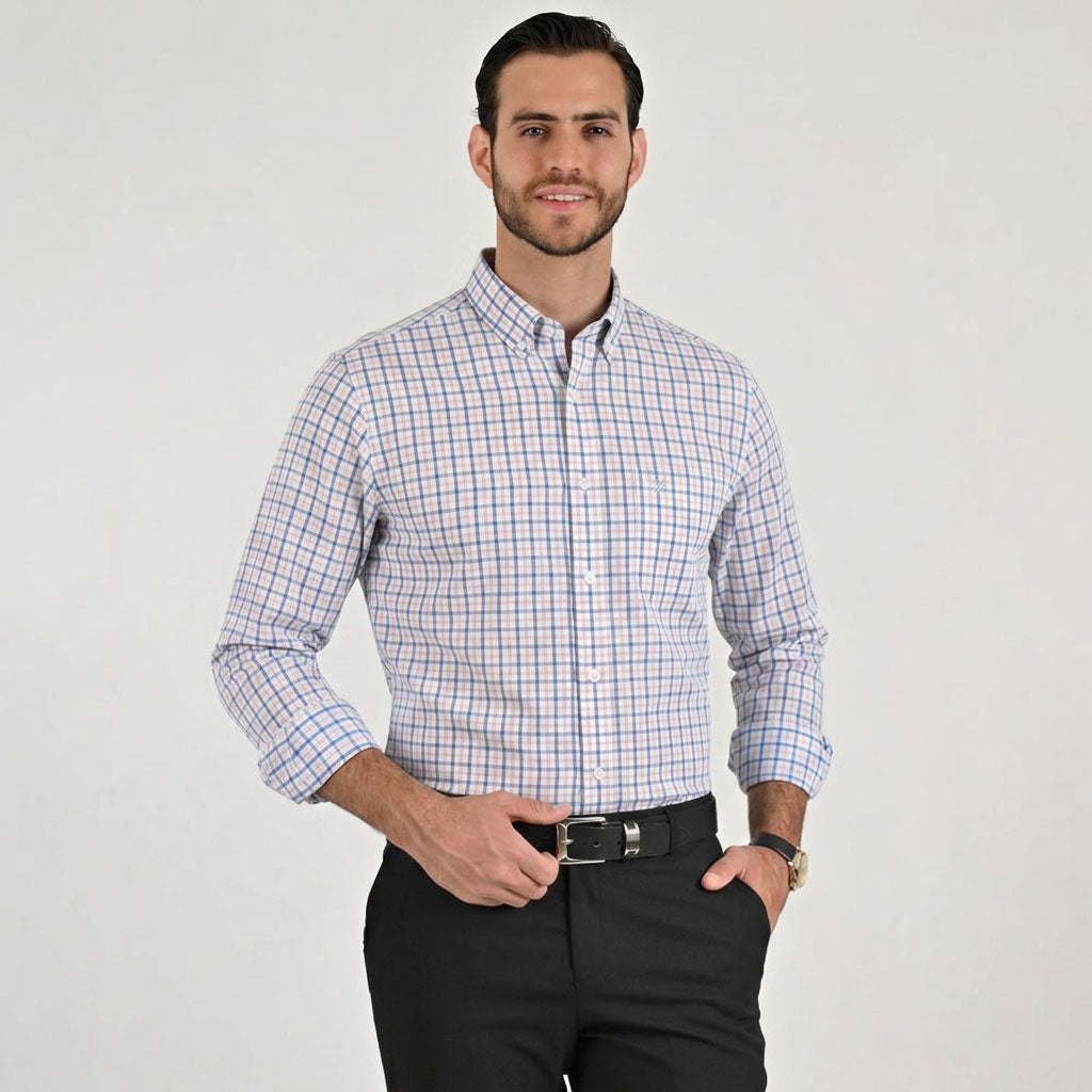 Camisa casual Yale Regular Fit Manga larga 7771 Rosa