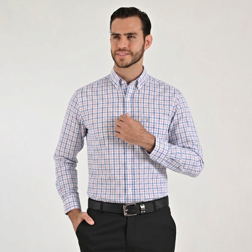 Camisa casual Yale Regular Fit Manga larga 7771 Rosa