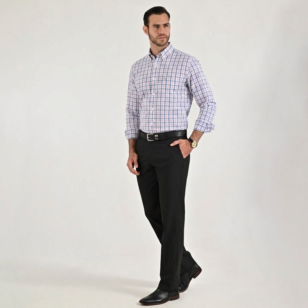 Camisa casual Yale Regular Fit Manga larga 7771 Rosa