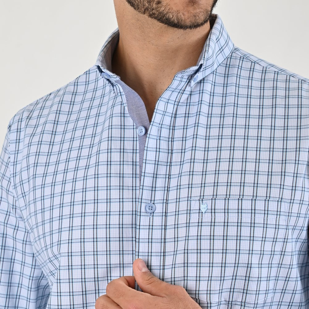 Camisa casual Yale Regular Fit Manga larga 7780 Azul
