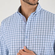 Camisa casual Yale Regular Fit Manga larga 7780 Azul