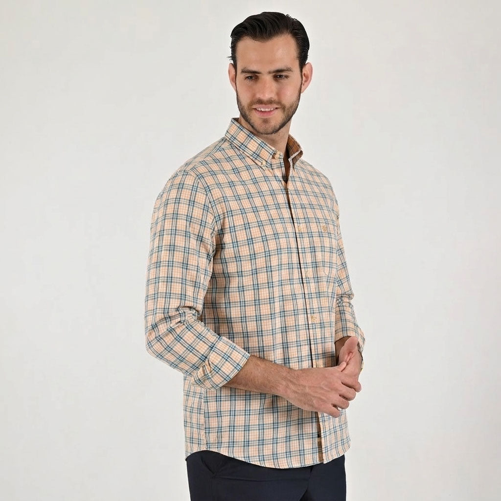 Camisa casual Yale Regular Fit Manga larga 7780 Coral