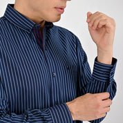 Camisa Yale Para Caballero Manga Larga Regular Fit 8042 Azul Marino