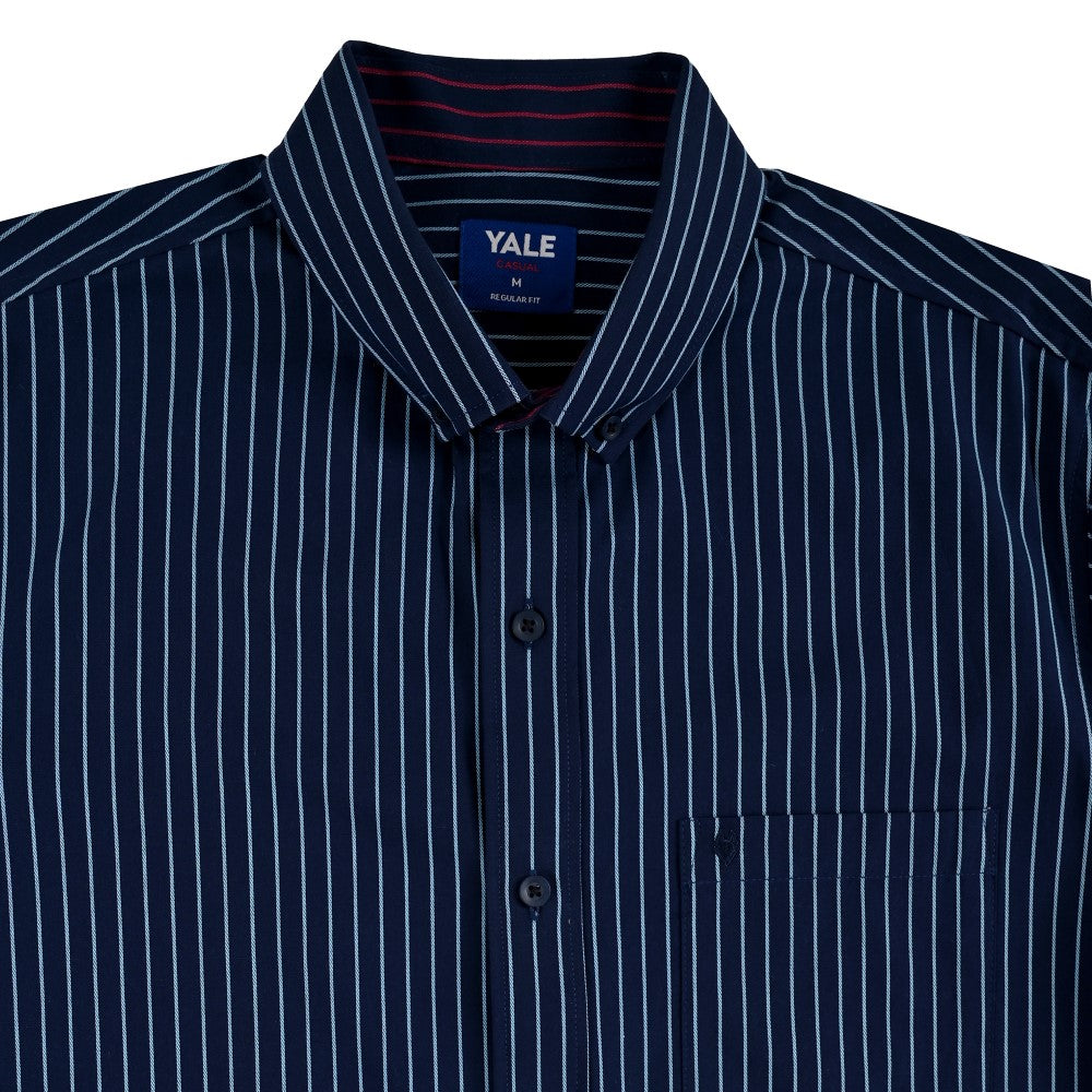 Camisa Yale Para Caballero Manga Larga Regular Fit 8042 Azul Marino
