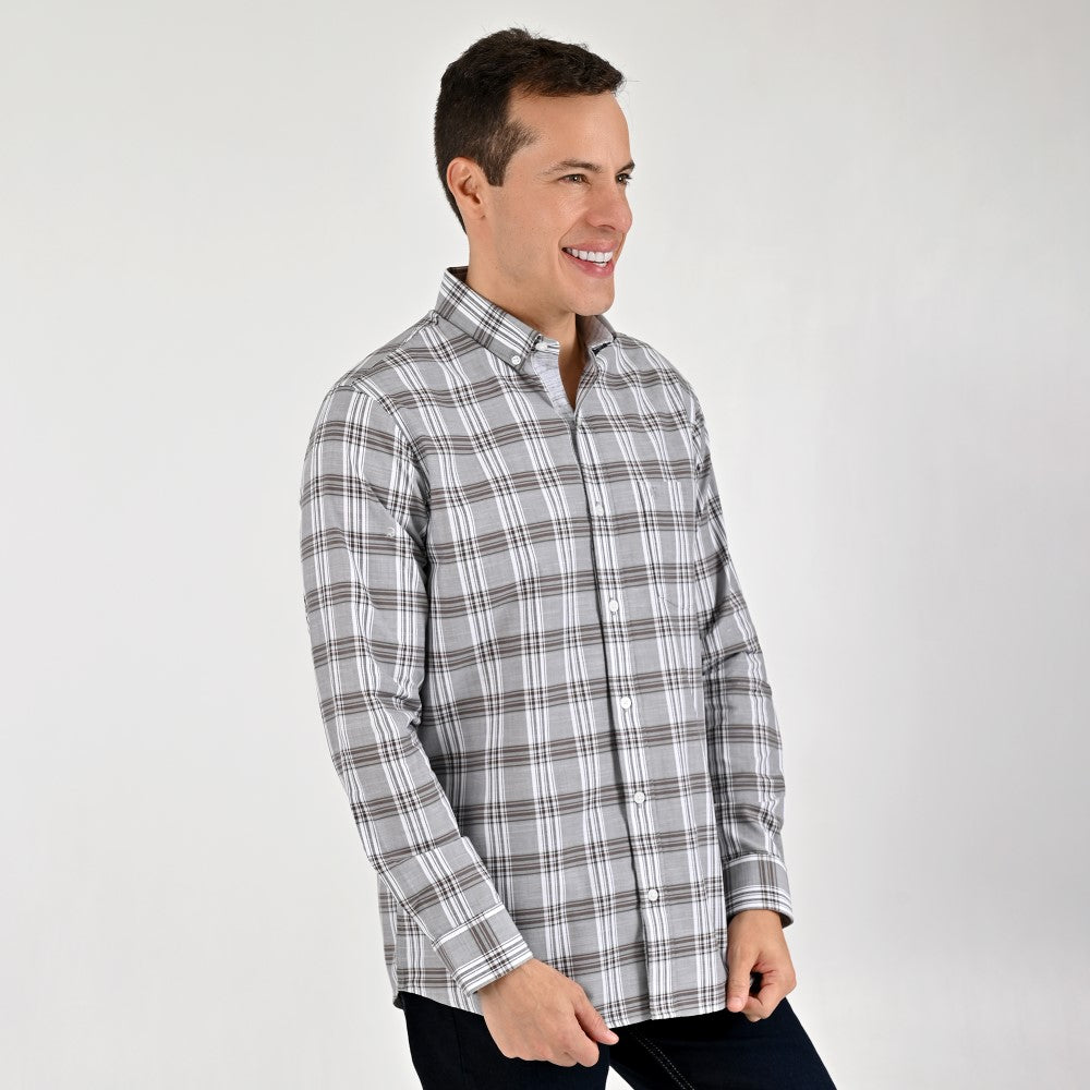 Camisa Yale Para Caballero Manga Larga Regular Fit 8196 Azul Marino