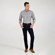 Camisa Yale Para Caballero Manga Larga Regular Fit 8196 Gris Medio
