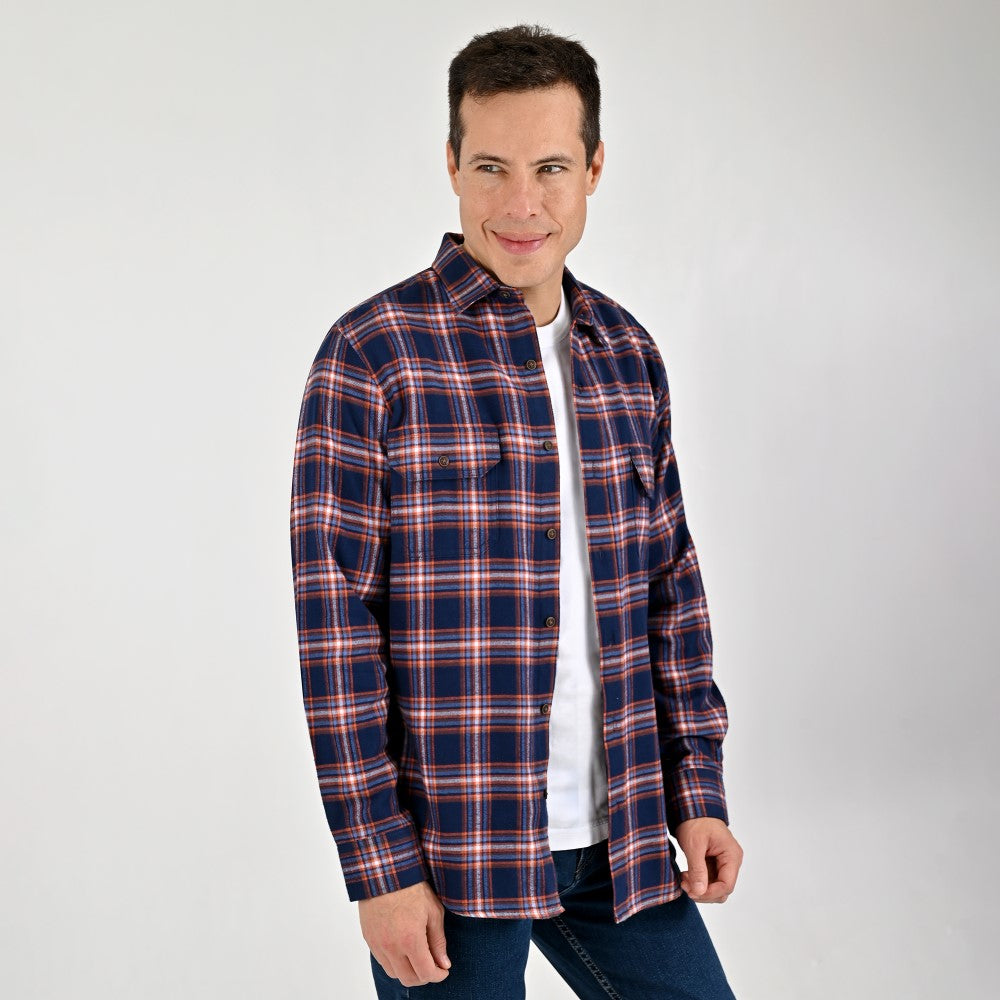 Camisa Yale Para Caballero Manga Larga Regular Fit 8040 Azul Marino