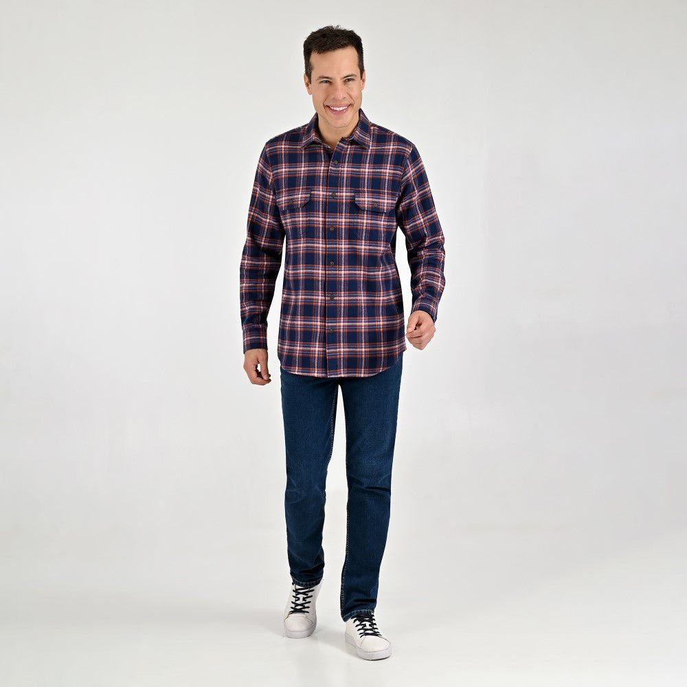 Camisa Yale Para Caballero Manga Larga Regular Fit 8040 Azul Marino