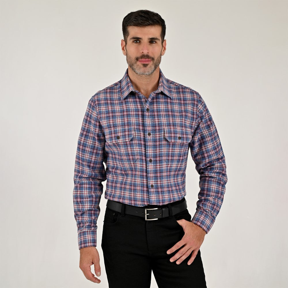 Camisa Yale Para Caballero Manga Larga Regular Fit 8199 Azul Plumbago