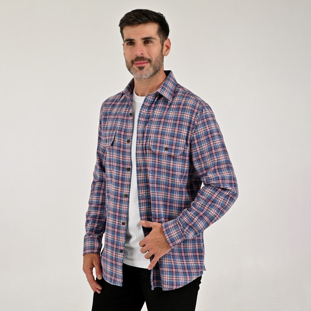 Camisa Yale Para Caballero Manga Larga Regular Fit 8199 Azul Plumbago