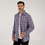 Camisa Yale Para Caballero Manga Larga Regular Fit 8199 Azul Plumbago