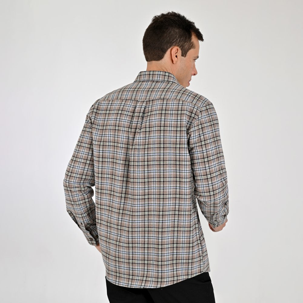 Camisa Yale Para Caballero Manga Larga Regular Fit 8199 Avellana