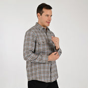 Camisa Yale Para Caballero Manga Larga Regular Fit 8199 Avellana