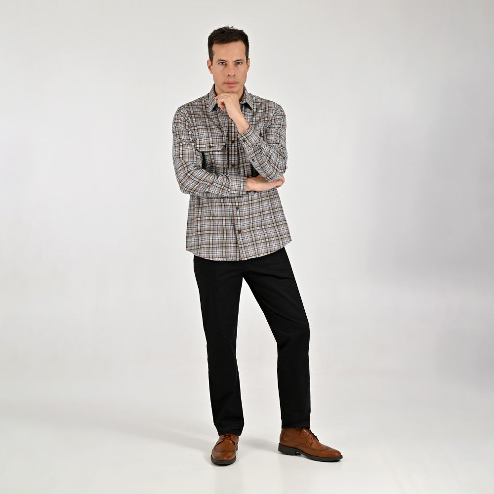 Camisa Yale Para Caballero Manga Larga Regular Fit 8199 Avellana