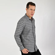 Camisa Yale Para Caballero Manga Larga Regular Fit 7912 Gris Oxford