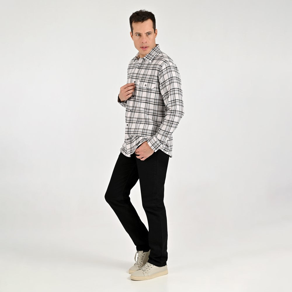 Camisa Yale Para Caballero Manga Larga Regular Fit 8039 Beige