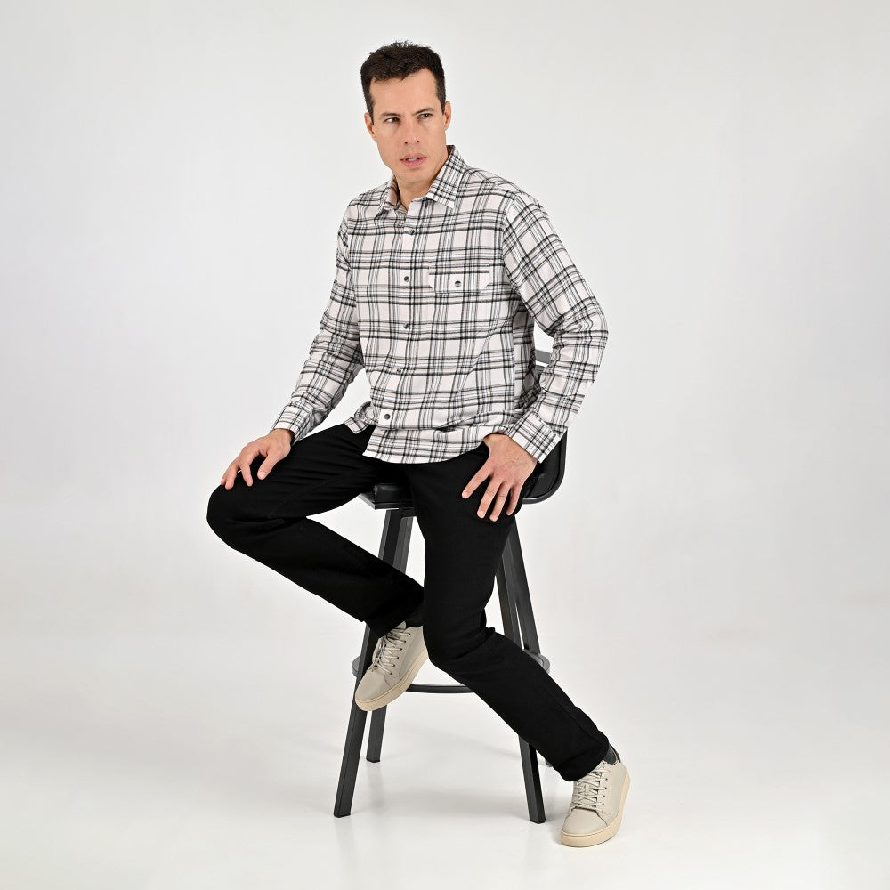 Camisa Yale Para Caballero Manga Larga Regular Fit 8039 Beige