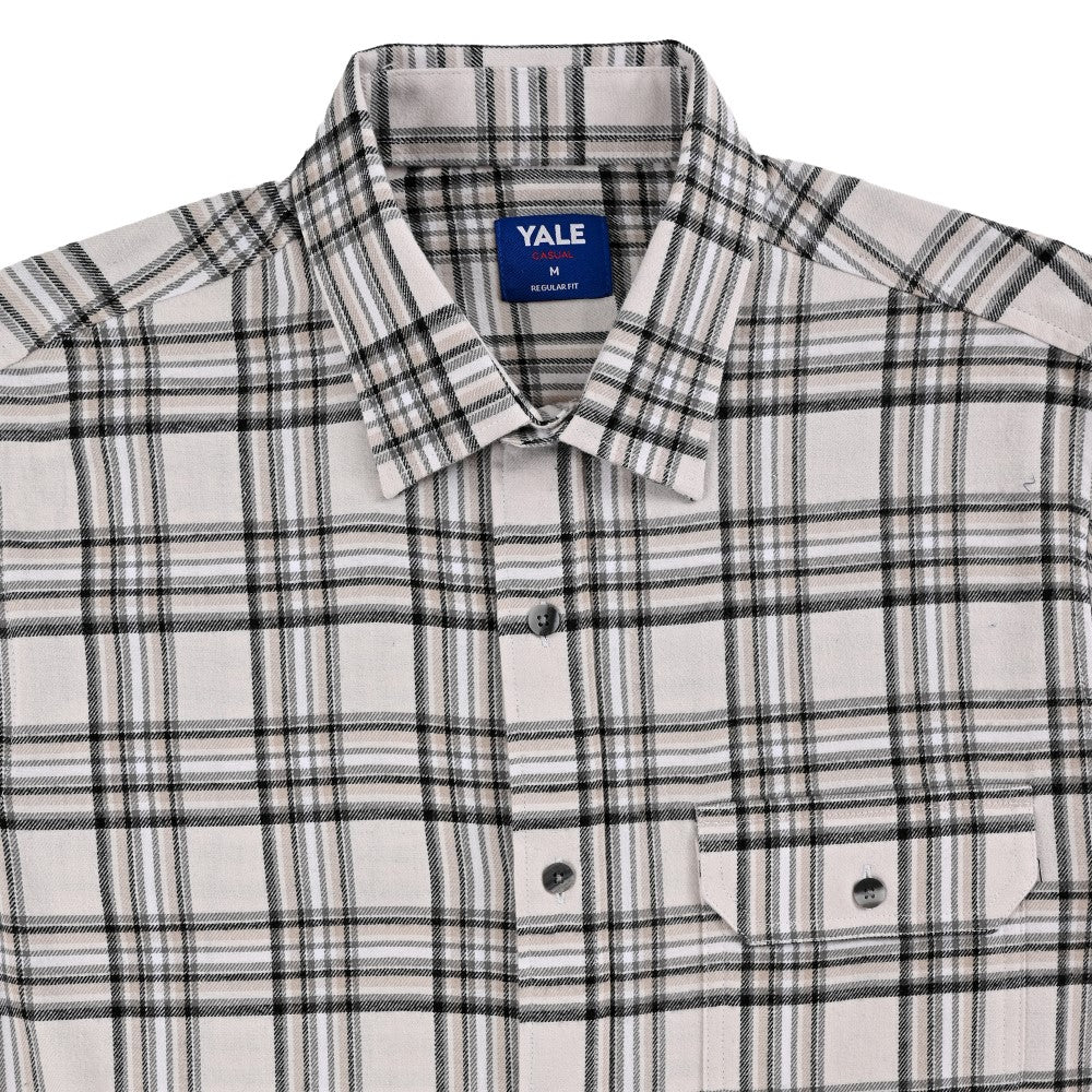 Camisa Yale Para Caballero Manga Larga Regular Fit 8039 Beige