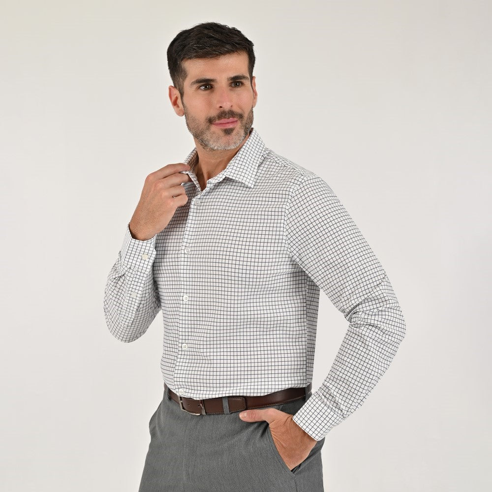 Camisa Yale Para Caballero Manga Larga Regular Fit 7928 Blanco