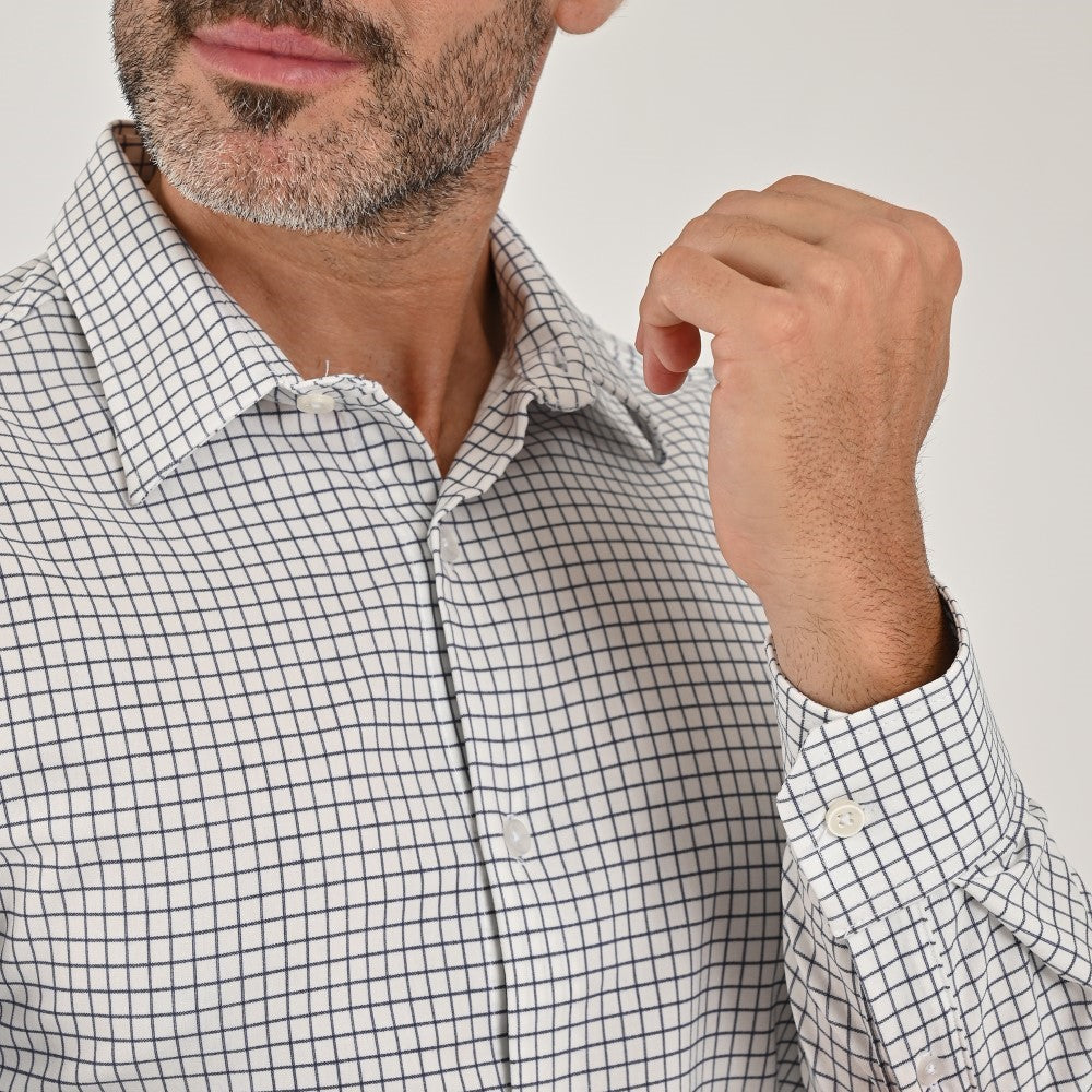Camisa Yale Para Caballero Manga Larga Regular Fit 7928 Blanco
