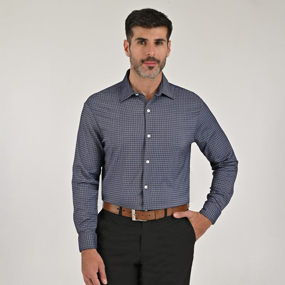 Camisa Yale Para Caballero Manga Larga Regular Fit 7928 Azul Marino