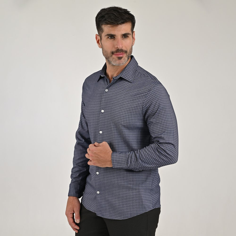 Camisa Yale Para Caballero Manga Larga Regular Fit 7928 Azul Marino