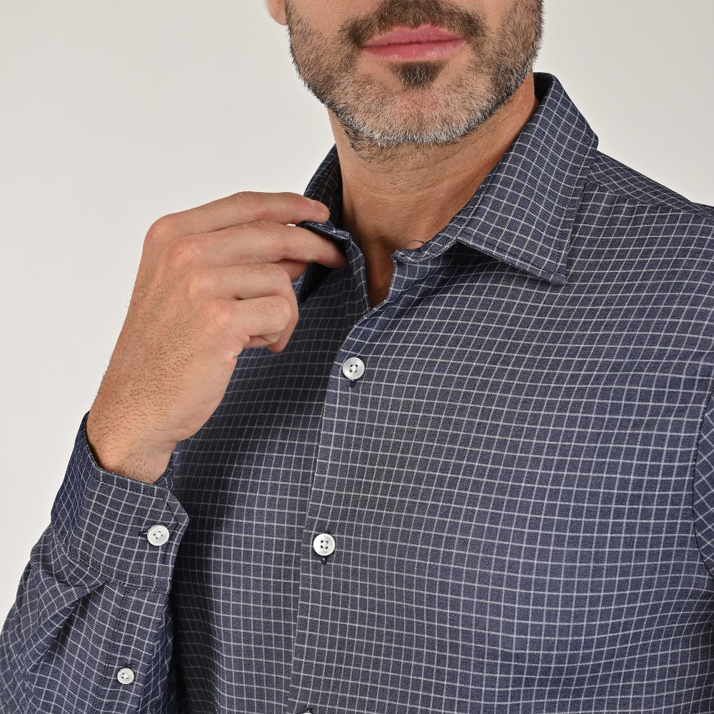 Camisa Yale Para Caballero Manga Larga Regular Fit 7928 Azul Marino