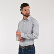 Camisa Yale Para Caballero Manga Larga Regular Fit 7929 Gris Oxford