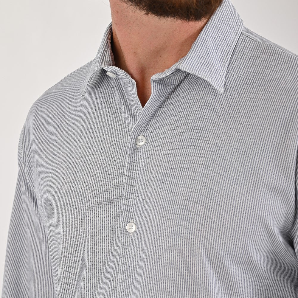 Camisa Yale Para Caballero Manga Larga Regular Fit 7929 Gris Oxford