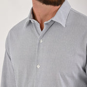 Camisa Yale Para Caballero Manga Larga Regular Fit 7929 Gris Oxford
