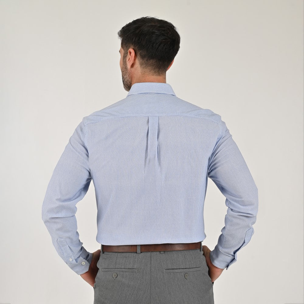 Camisa Yale Para Caballero Manga Larga Regular Fit 7929 Azul
