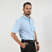 Camisa casual Yale Regular Fit Manga corta 7559 Azul Turqueza