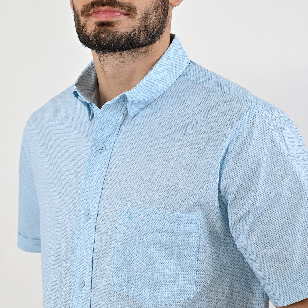 Camisa casual Yale Regular Fit Manga corta 7559 Azul Turqueza