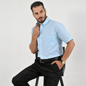Camisa casual Yale Regular Fit Manga corta 7559 Azul Turqueza
