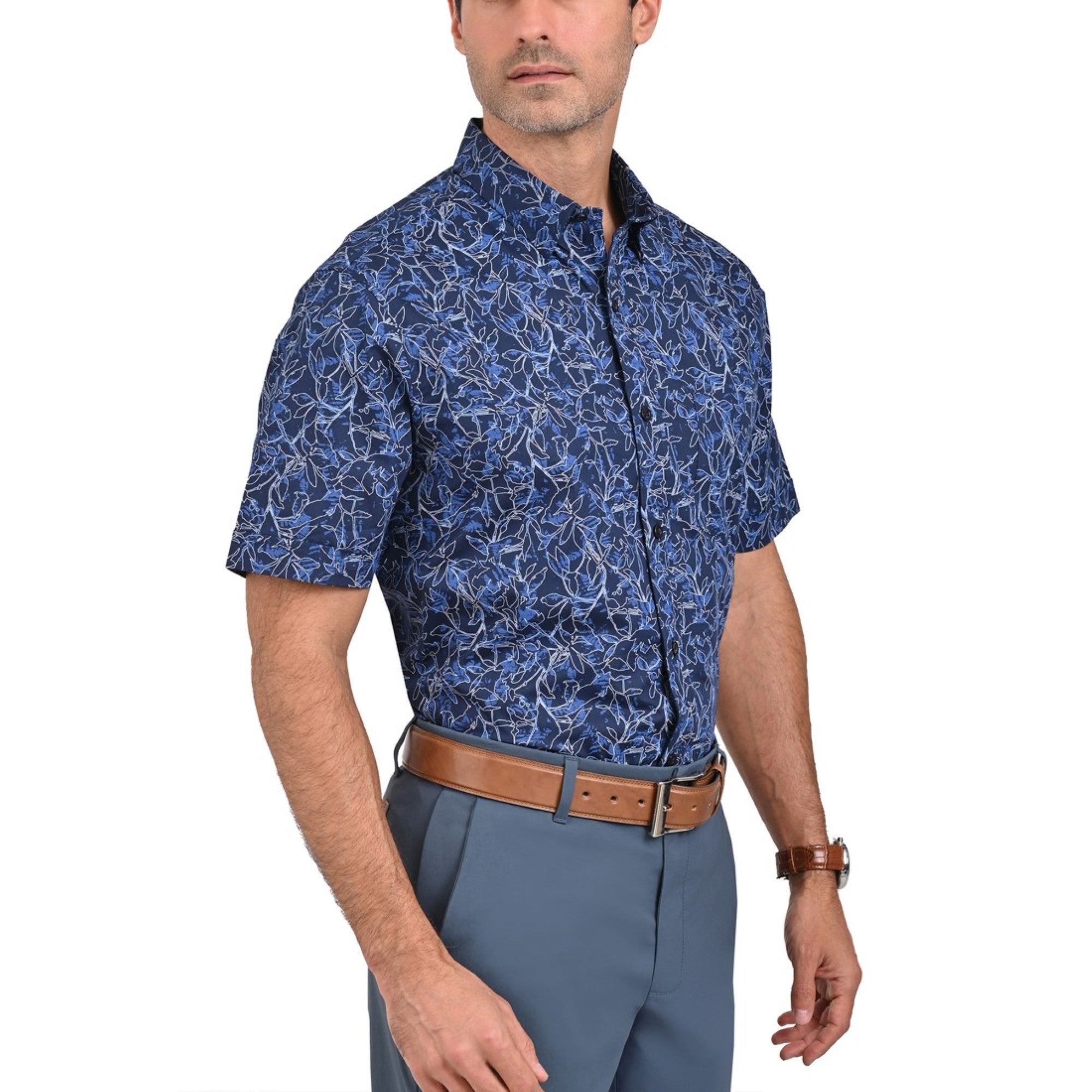Camisa Yale  Manga Corta Regular Fit 3760 Azul Marino