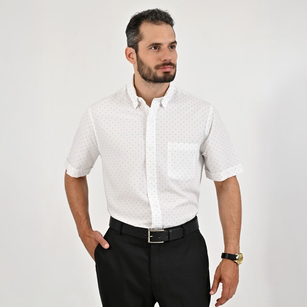 Camisa casual Yale Regular Fit Manga corta 7538 Blanco