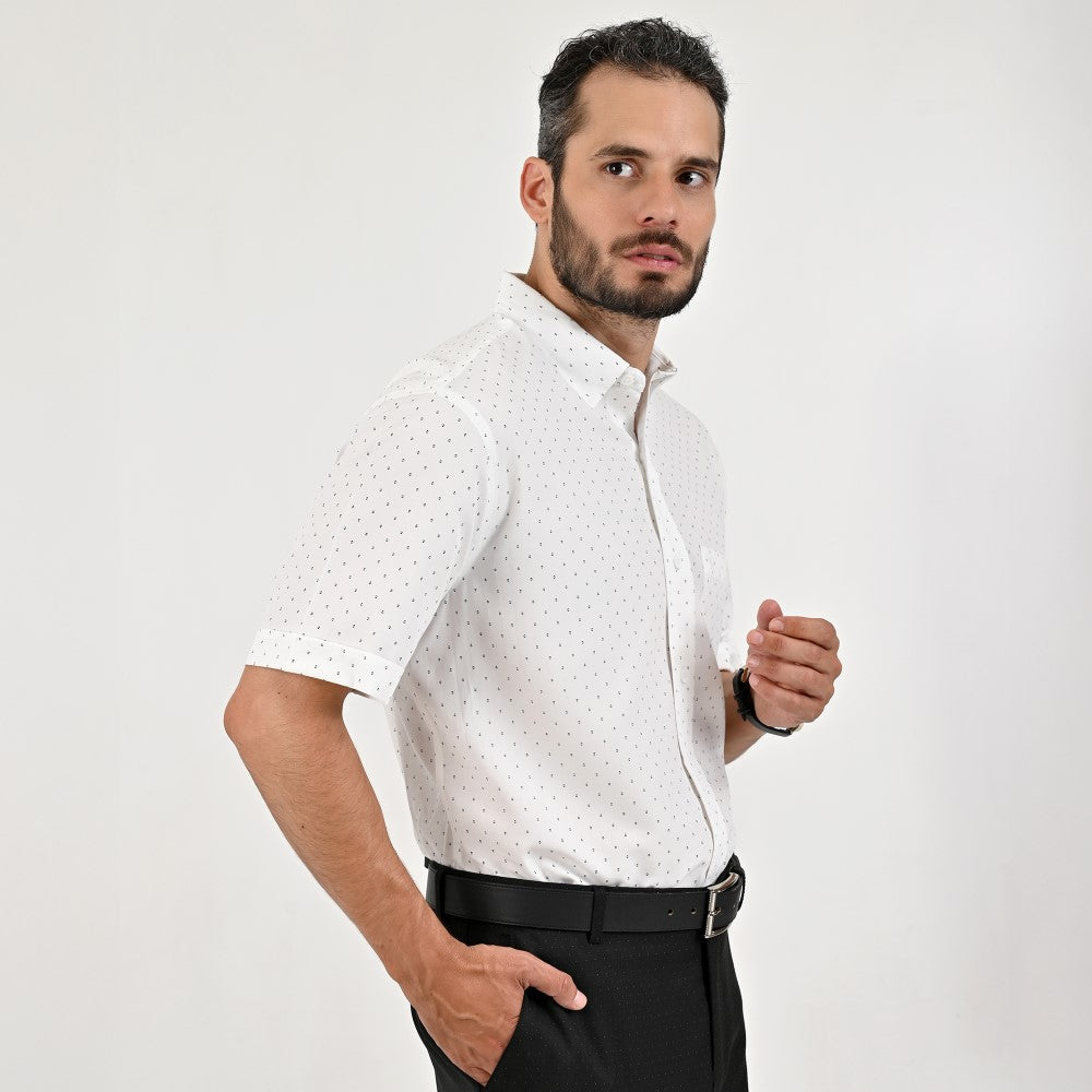 Camisa casual Yale Regular Fit Manga corta 7538 Blanco