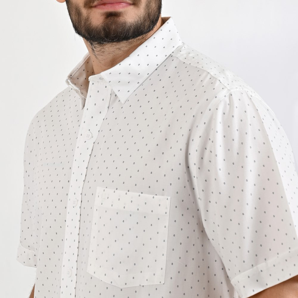 Camisa casual Yale Regular Fit Manga corta 7538 Blanco