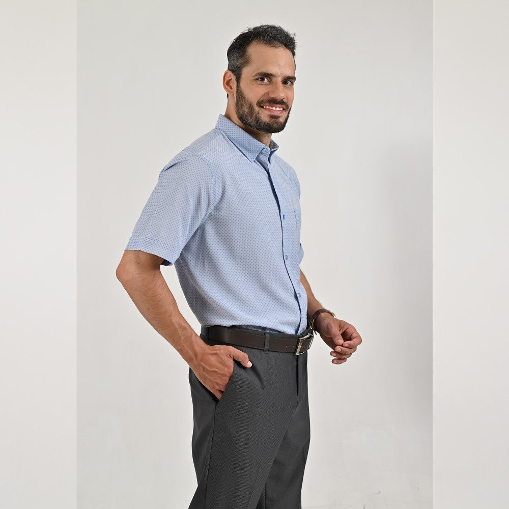 Camisa casual Yale Regular Fit Manga corta 7539 Azul