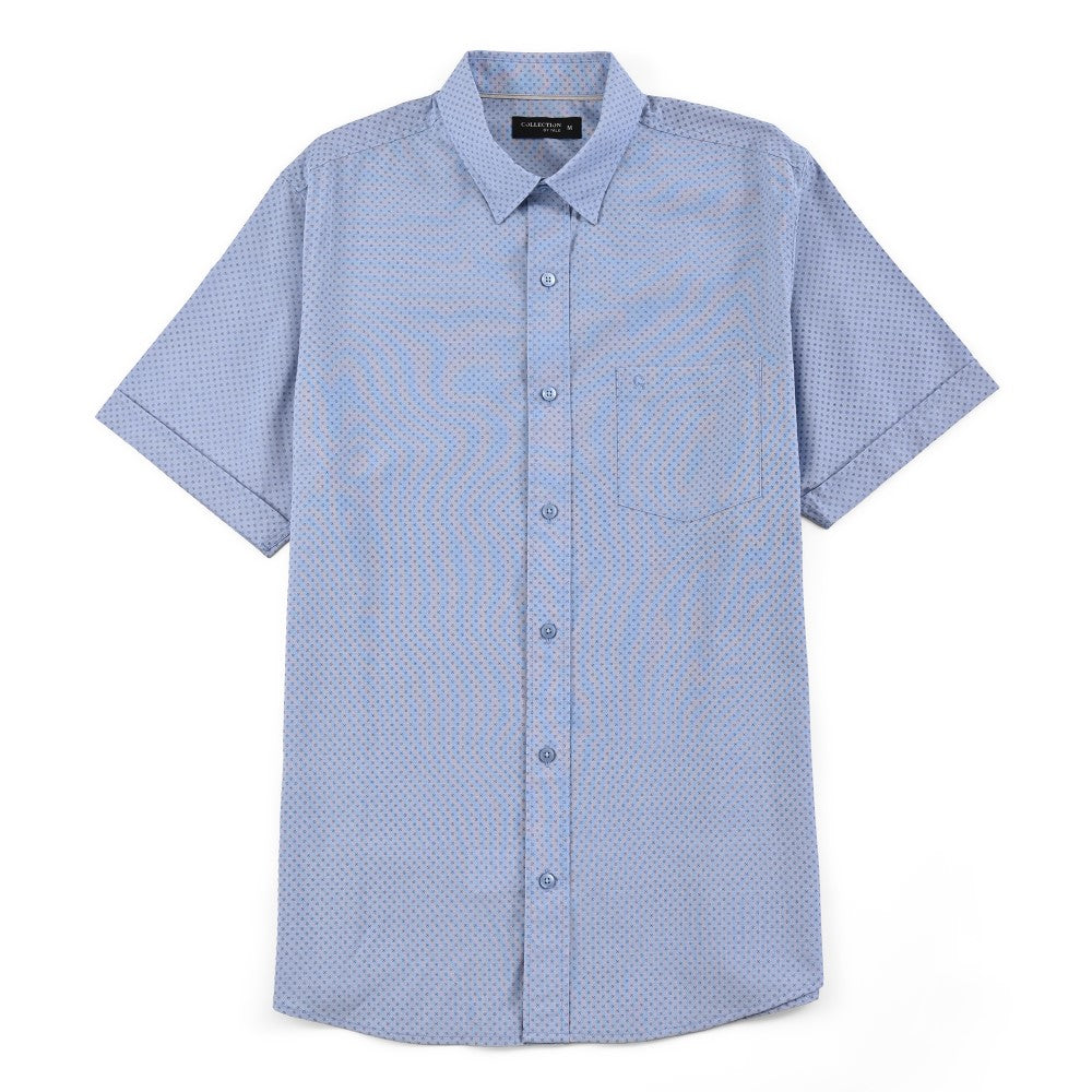Camisa casual Yale Regular Fit Manga corta 7539 Azul