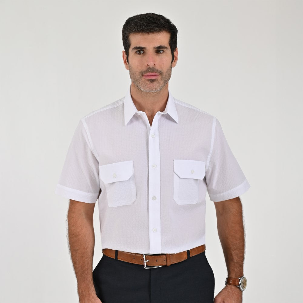 Camisa Yale Para Caballero Manga Larga Regular Fit 8044 Blanco