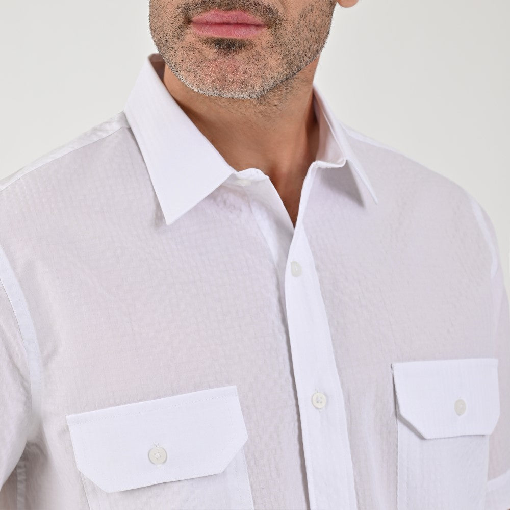Camisa Yale Para Caballero Manga Larga Regular Fit 8044 Blanco