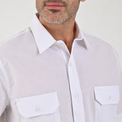 Camisa Yale Para Caballero Manga Larga Regular Fit 8044 Blanco