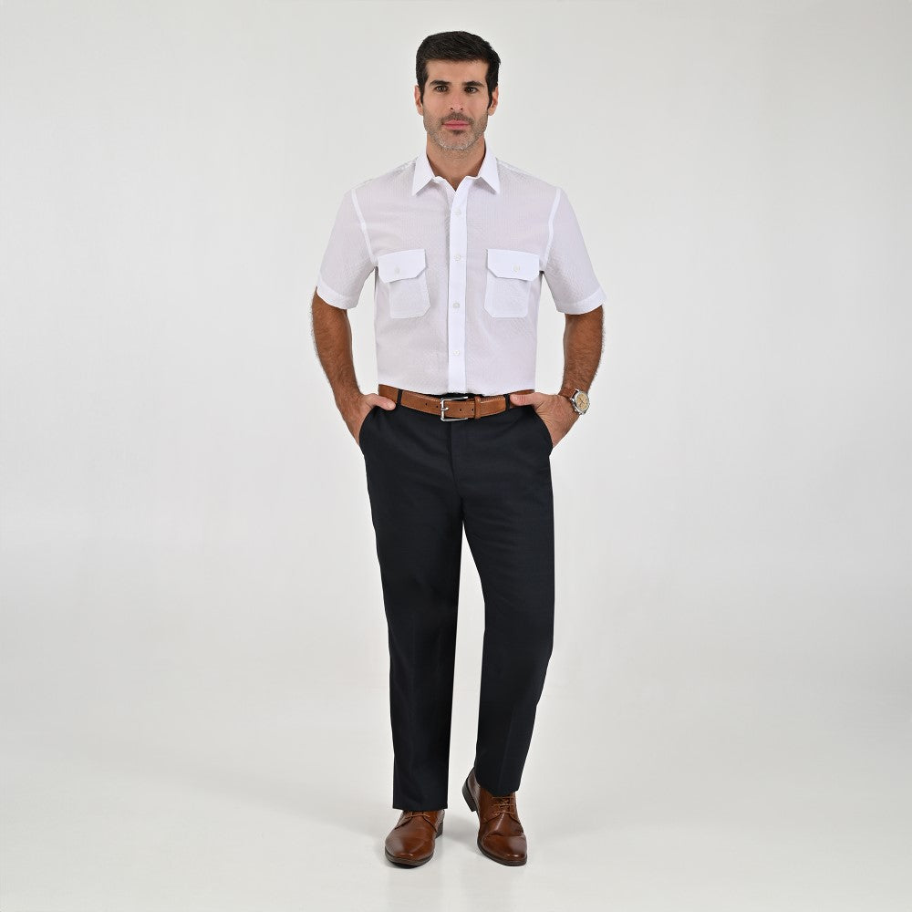 Camisa Yale Para Caballero Manga Larga Regular Fit 8044 Blanco