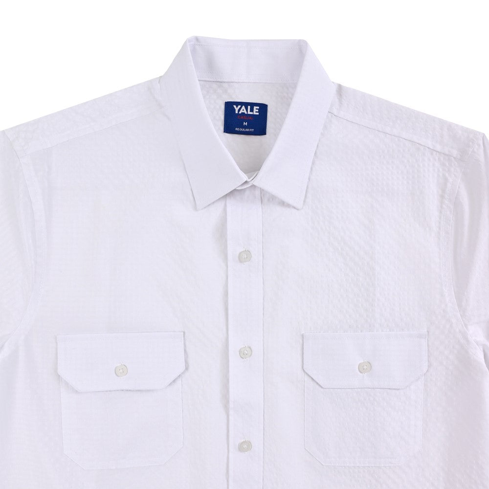 Camisa Yale Para Caballero Manga Larga Regular Fit 8044 Blanco